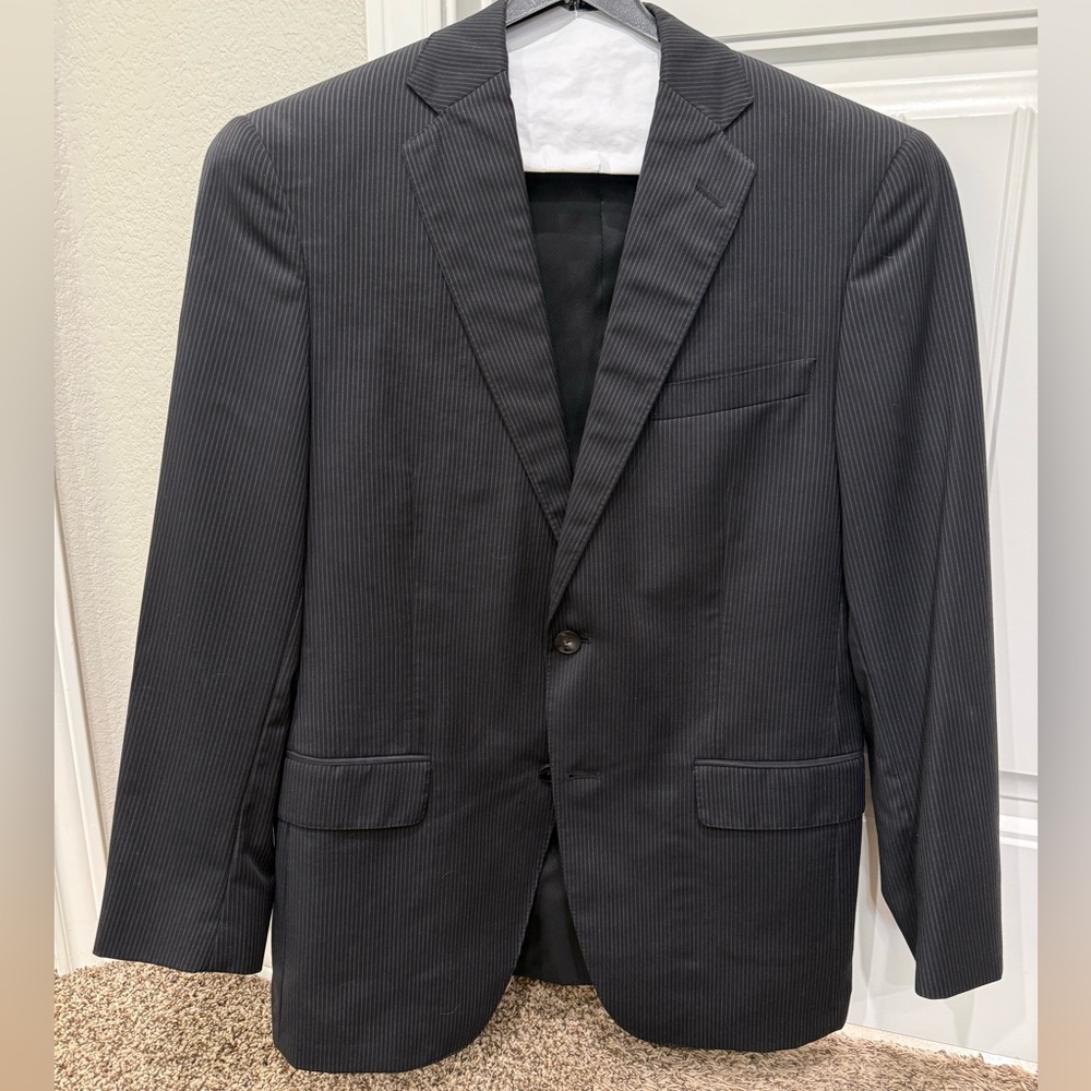 Hart Schaffner Marx Charcoal Pinstripe Suit Jacket